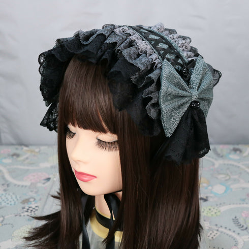 グレー×ブラック ヘッドドレス